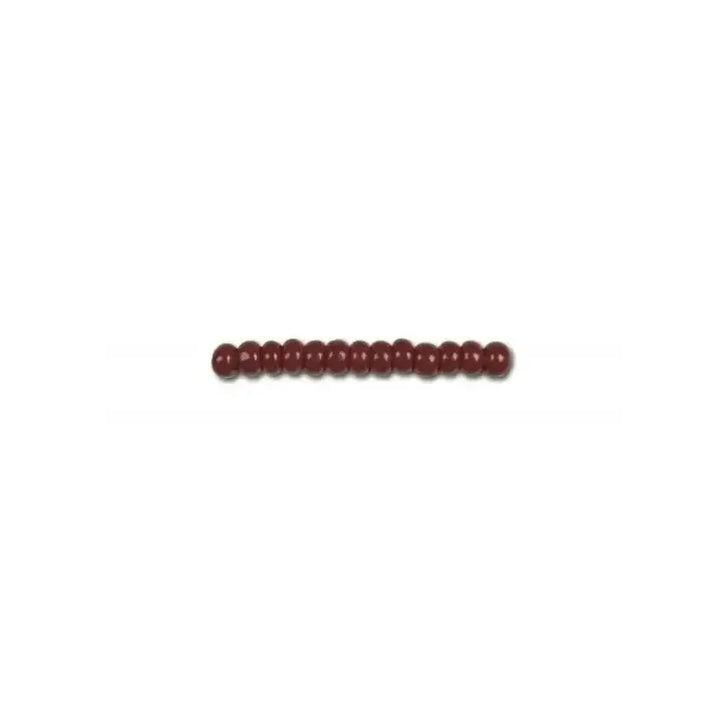 Glass beads, red, brown, opaque red coral 