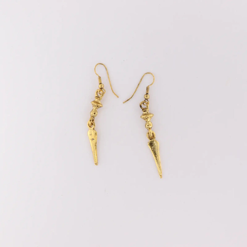 Øreringe, ørekrog, med vedhæng, forsølvet messing, 