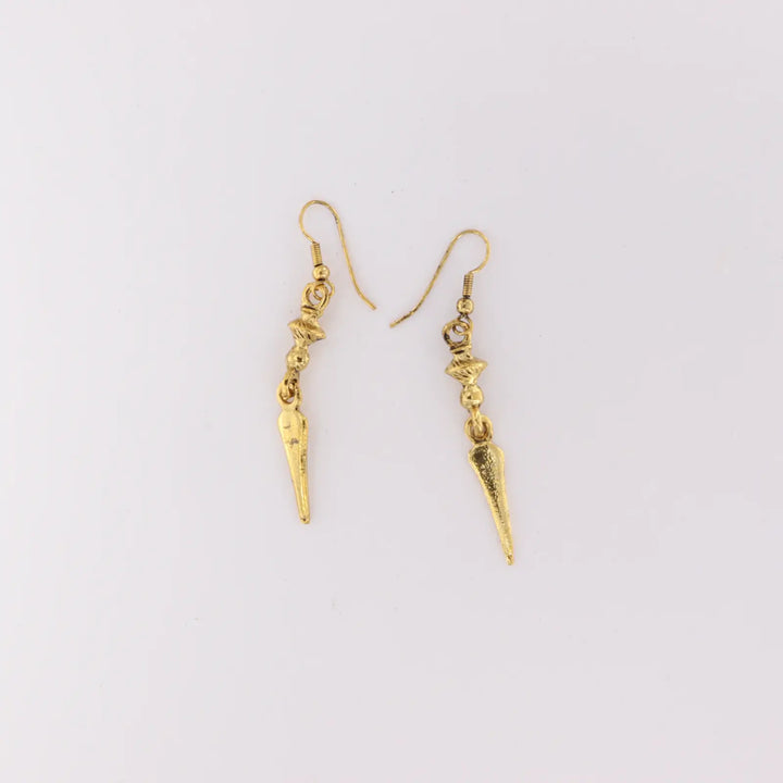 Øreringe, ørekrog, med vedhæng, forsølvet messing, 