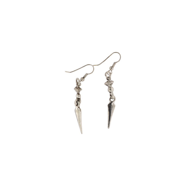 Øreringe, ørekrog, med vedhæng, forsølvet og forgyldt messing