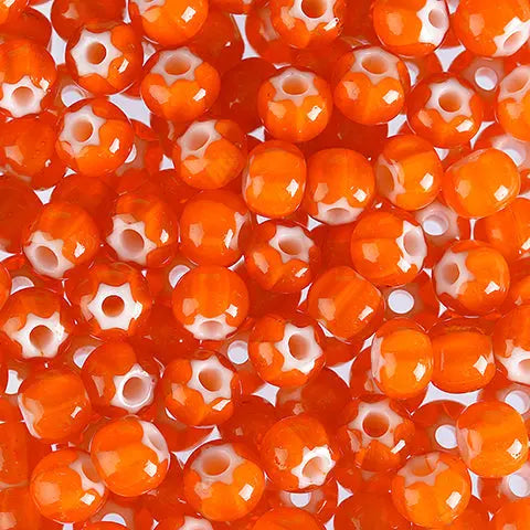 Orange Glass Beads, Preciosa, Orange Cornelian Star, Great Purchase