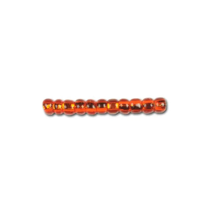 Orange Glass Beads, Preciosa, Silverlined Dark Hyacinth