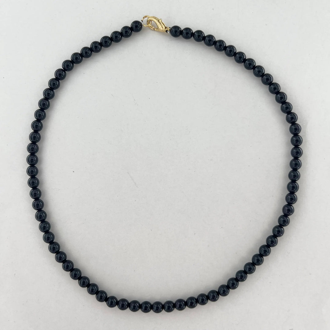 Halskæde, voksperlekæde, forgyldt messing, 42-44 cm Beadhouse of Copenhagen