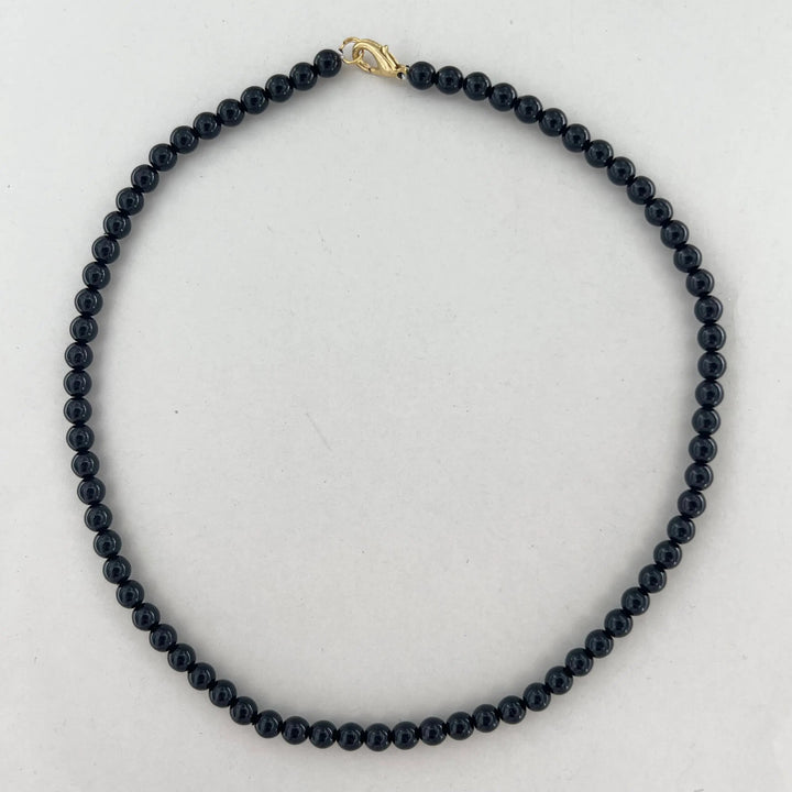 Halskæde, voksperlekæde, forgyldt messing, 42-44 cm Beadhouse of Copenhagen