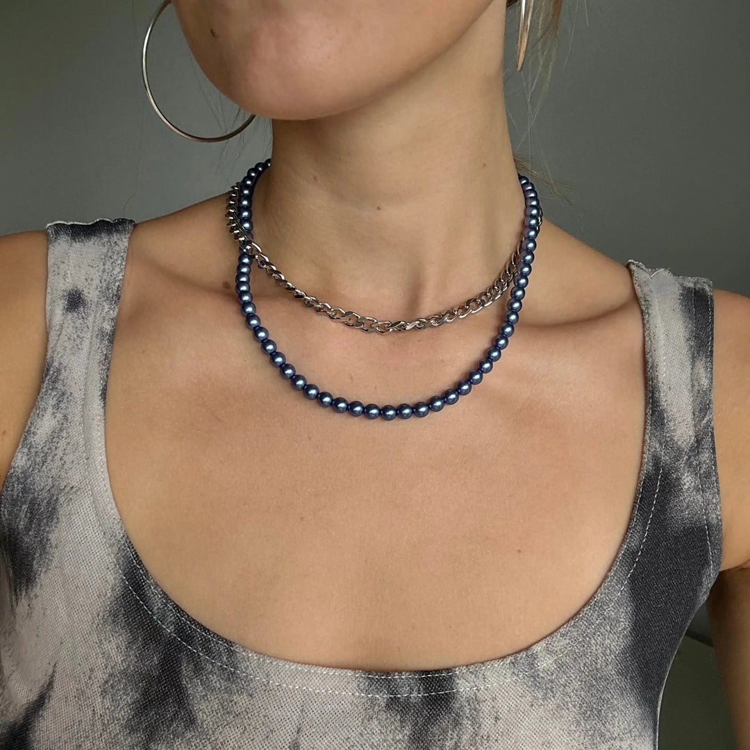 Halskæde, voksperlekæde, forgyldt messing, 42-44 cm Beadhouse of Copenhagen