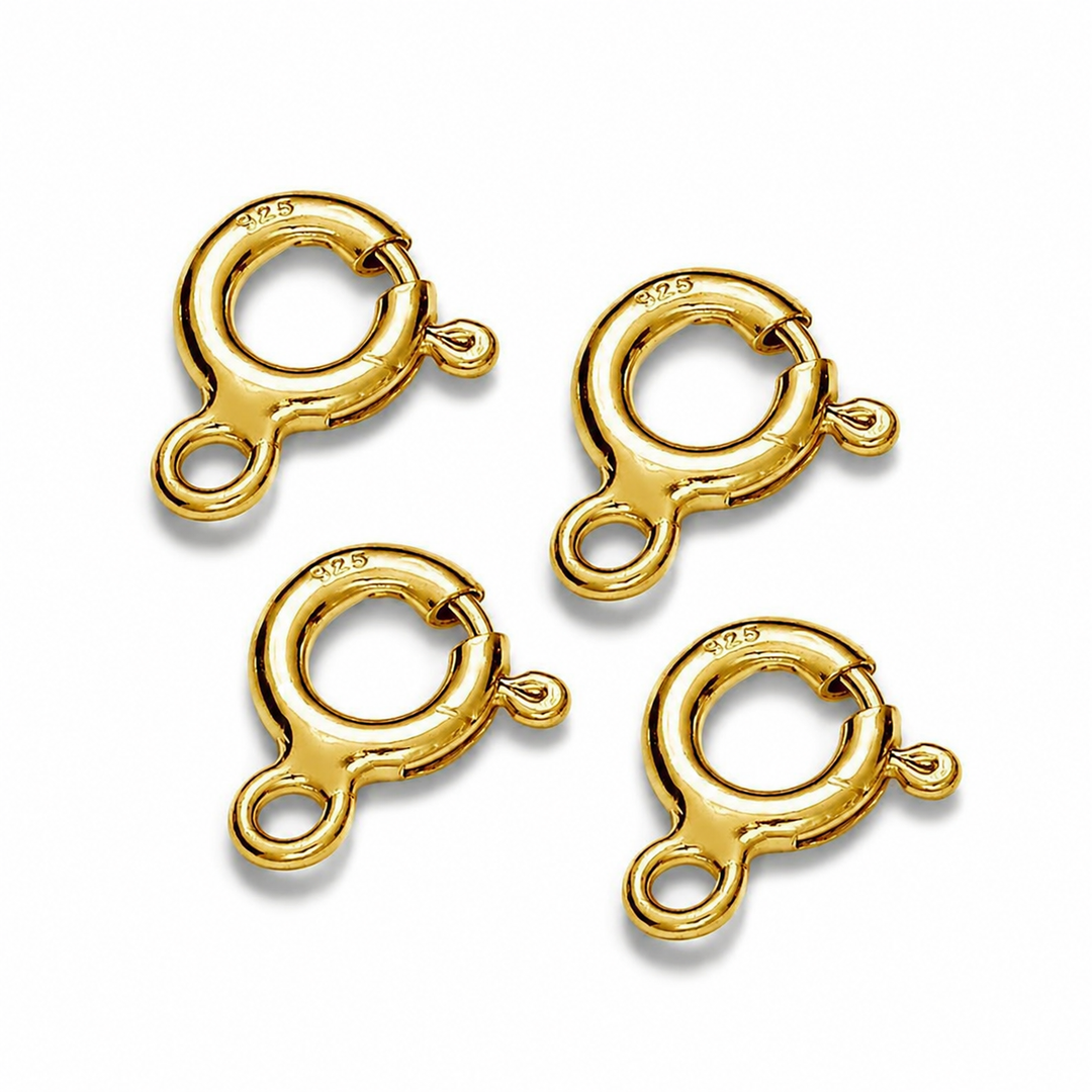 Find Spring clasp, gold-plated sterling silver 5.9 mm. among our large selection of  Jewelry parts at Beadhouse of Copenhagen today. Remember free shipping over DKK 400