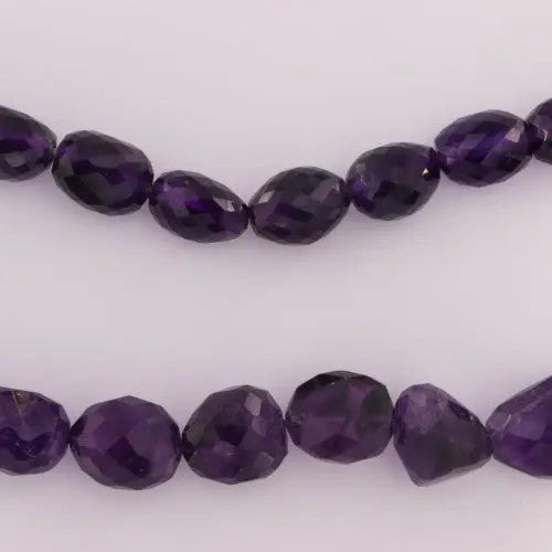 Smykkestensperler, string, ametyst mørk nugget facetteret, 20 x 17 mm BOC
