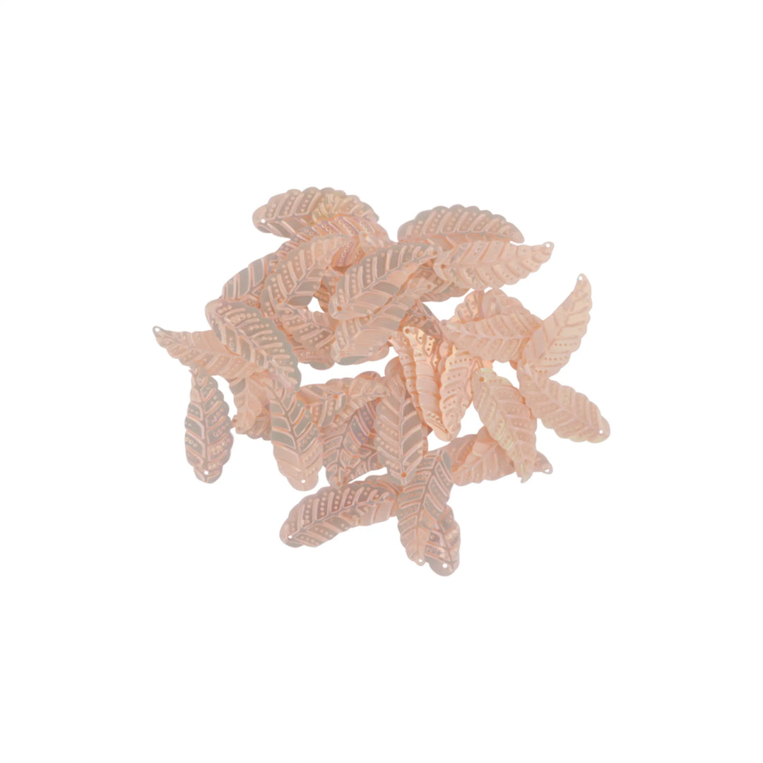 Sequins, leaves, without rainbow sparkle, 11x30mm, 10-40g Beadhouse of Copenhagen