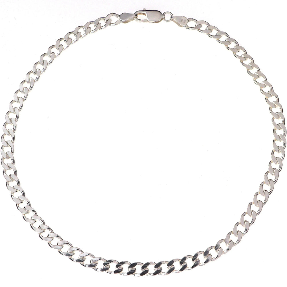 Halskæde, ekstra chunky panser facet kæde, sterlingsølv, 50 cm/7,6 mm Spain