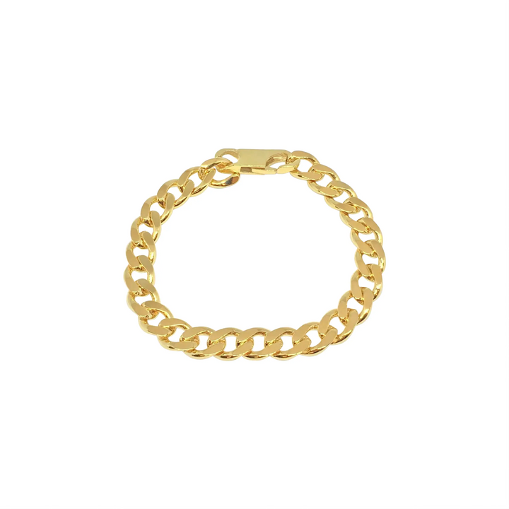 Armbånd, ekstra chunky panser facet, forgyldt sterlingsølv, 16-22 cm/7,4 mm 