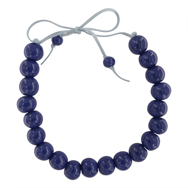 Necklace, ceramic beads on suede cord, adjustable, several variants BOC