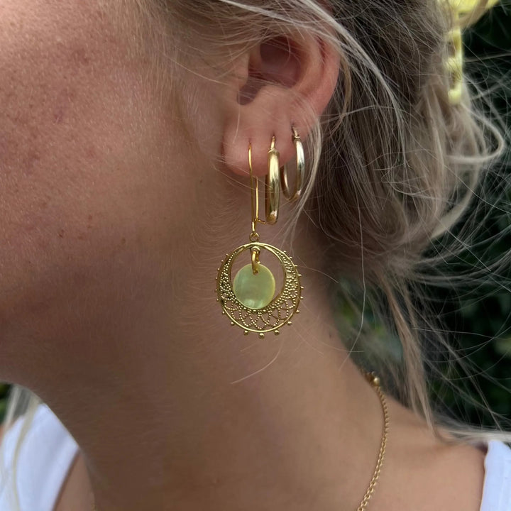 Vedhæng, filigran cirkel, forgyldt messing, 28x25 mm. 10-1000 stk BOC