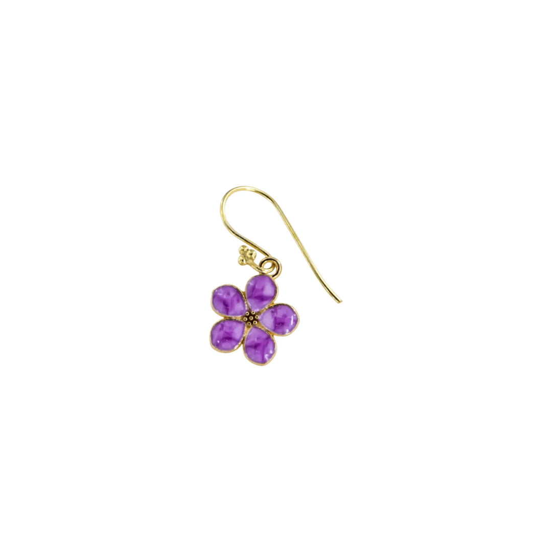 Earrings, enamel flower, 30mm, gold-plated silver/brass, several variants Express