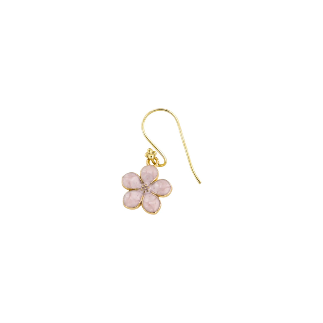 Earrings, enamel flower, 30mm, gold-plated silver/brass, several variants Express