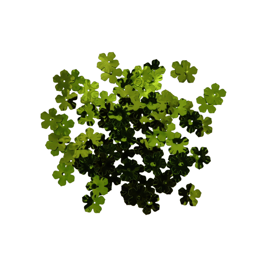 Palietter, blomst, 13-24mm, 10-40g, uden regnbueskær, flere varianter