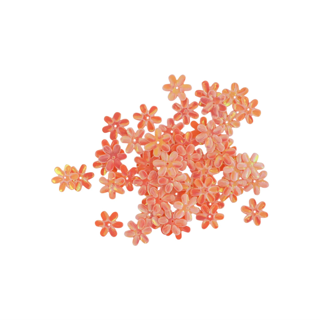 Sequins, flower, hard, 15-20mm, 10-40g, with rainbow sparkle, several varieties Beadhouse of Copenhagen