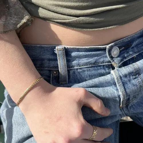 Armbånd, sildebens kæde, sterlingsølv og forgyldt, 16-19 cm/3,5 mm Spain