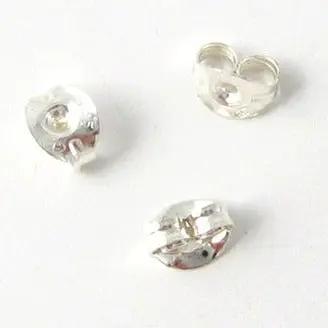 Bagstopper til ørestik i forsølvet messing til 0,8-1,0 mm stik Fritz