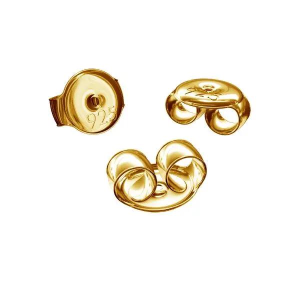 Bagstopper til ørestik i forgyldt sterlingsølv til 0,9 ørestik Silveks