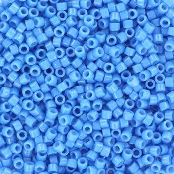 Blå glasperler, miyuki delica beads, duracoat opaque dyed delphinium Krea