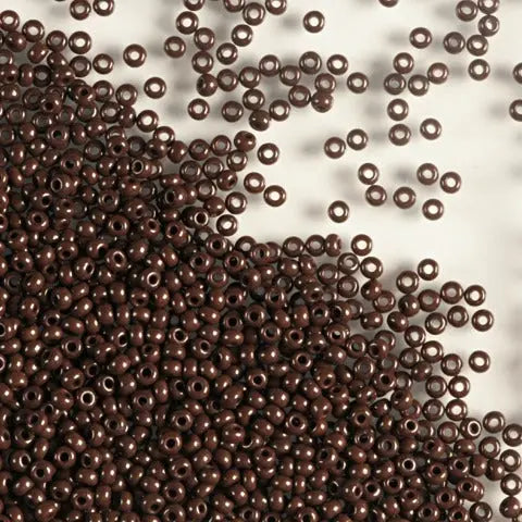 Brown glass beads, preciosa, natural opaque dark brown, bulk purchase 