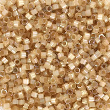 Brown glass beads, miyuki delica's 11/0 silk satin dyed shell 1802 Krea