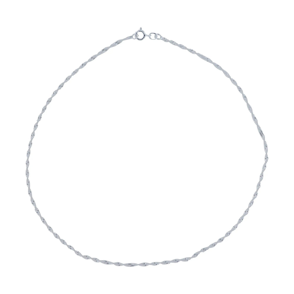 Halskæde, singapur kæde, sterlingsølv, 40 cm/2,1 mm Spain