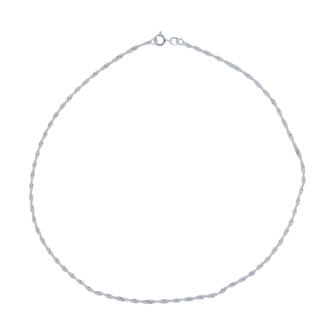 Halskæde, singapur kæde, sterlingsølv, 40 cm/2,1 mm Spain