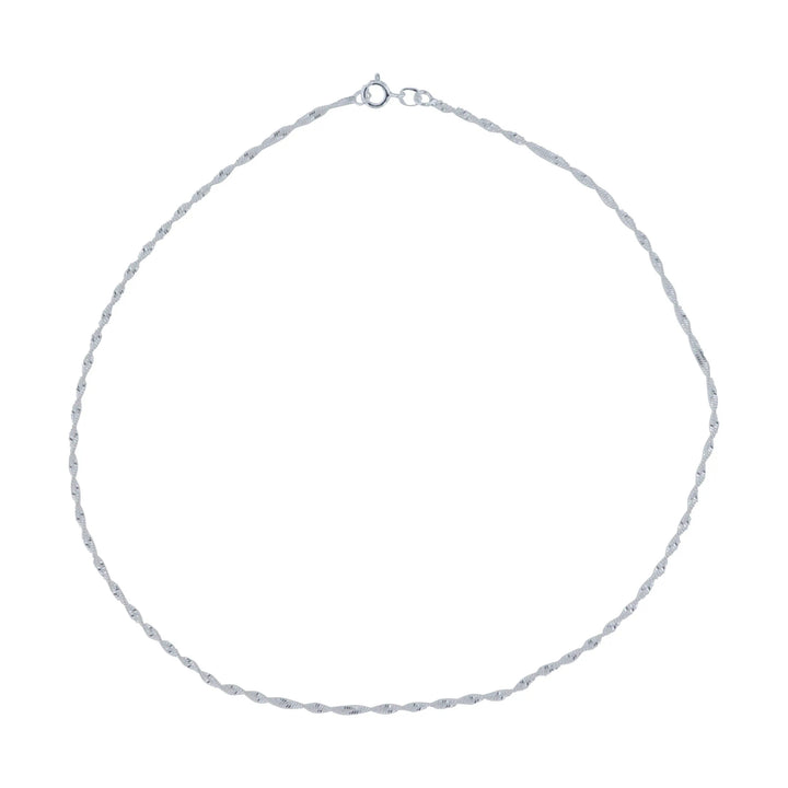 Halskæde, singapur kæde, sterlingsølv, 40 cm/2,1 mm Spain