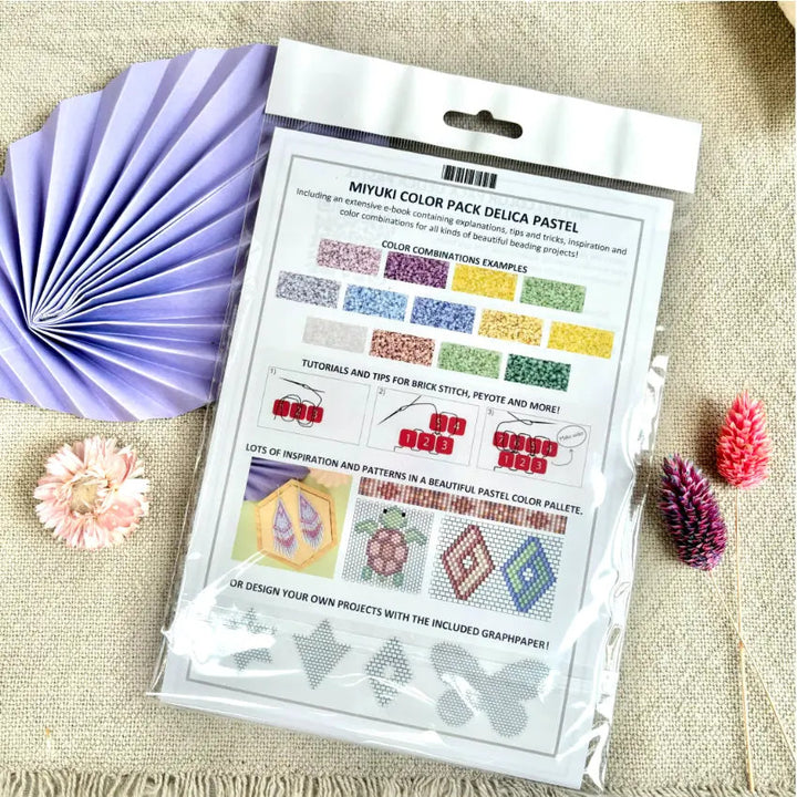 Delica glasperler, miyuki beads, med 16 pastel farver Krea