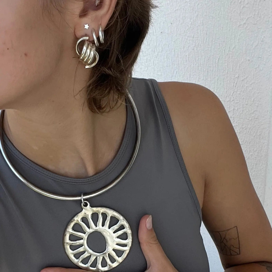 Øreringe, ørestikkere chunky snoning, forsølvet messing Beadhouse of Copenhagen