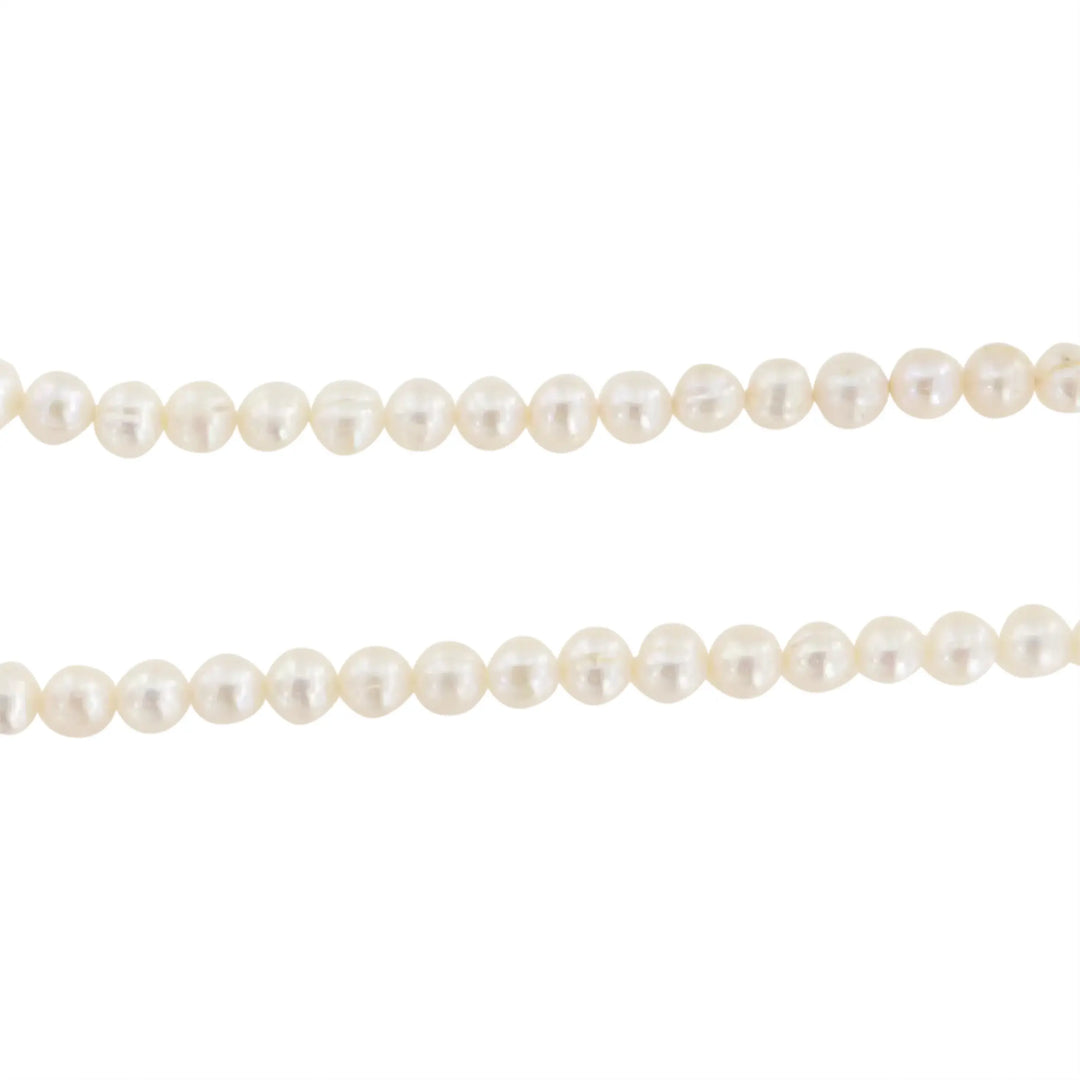 Freshwater pearls, string, white round, 40 cm/ 7.5 mm, bulk buy 