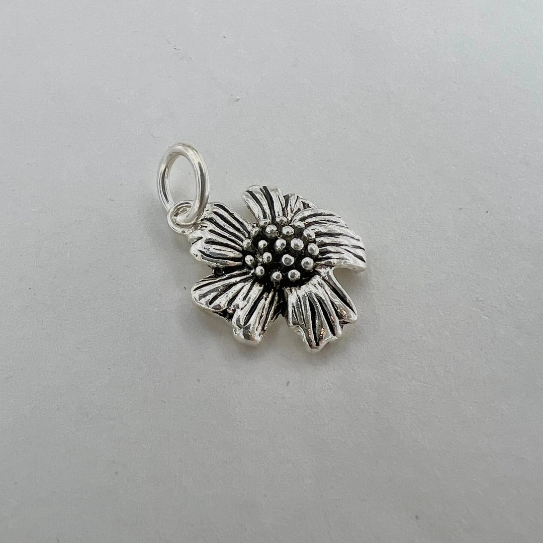 Vedhæng, blomst, forsølvet messing, 25 x 20 mm Beadhouse of Copenhagen