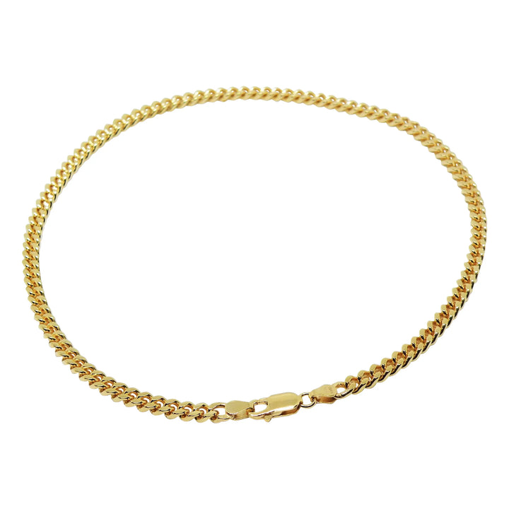 Necklace, armor facet chain, gold-plated sterling silver, 40 cm/5.4 mm 