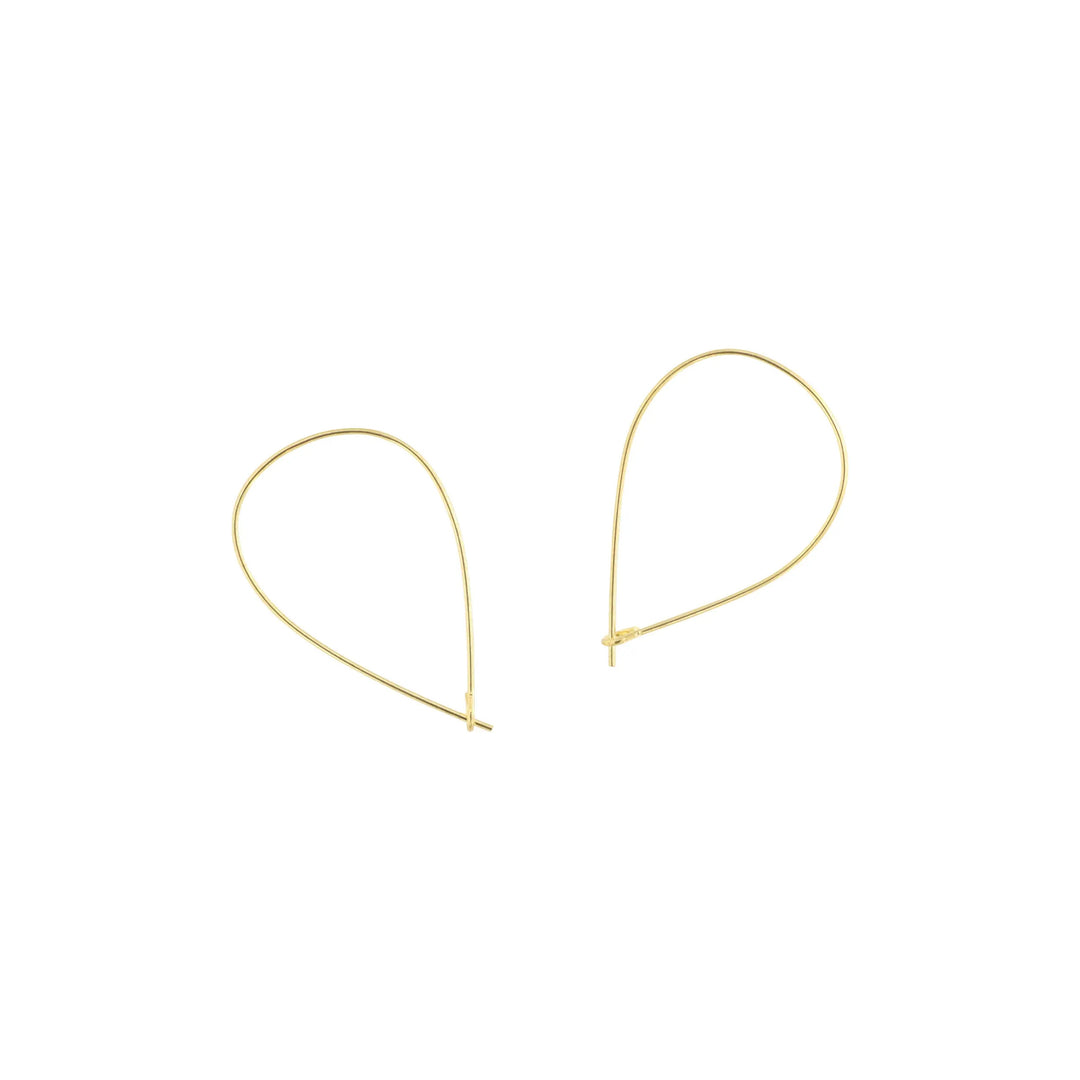 Ørebøjler, dråbe i forgyldt messing 35mm BOC