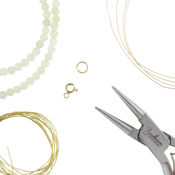 Diy kit, armånds kit med halvædelstensperler, forgyldt sterlingsølv Beadhouse of Copenhagen