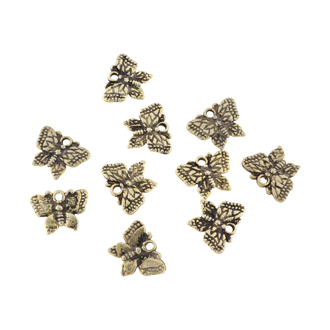 Vedhæng, sommerfugl, forgyldt messing, 18x14 mm. storkøb BOC