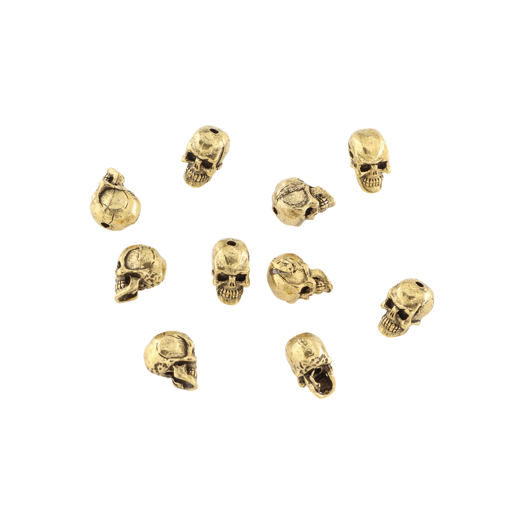Find Metalperler, dødningehoved, forgyldt messing, 10x8 mm. hos Beadhouse of Copenhagen i dag, med en altid hurtig levering!