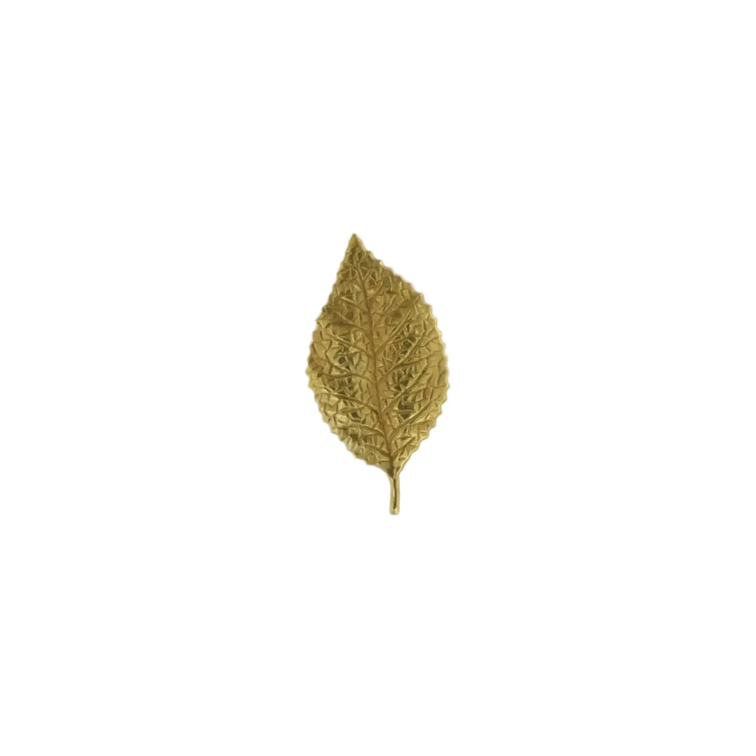 Pendant, filigree, leaf, gilded brass, 60x30mm 