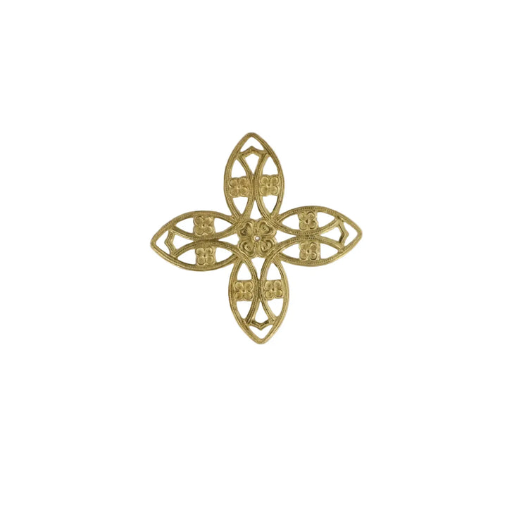 Pendant, filigree, flower, gilded brass, several sizes 