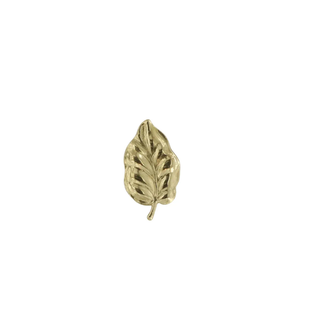 Pendant, filigree, leaf, gilded brass, 47x26mm 