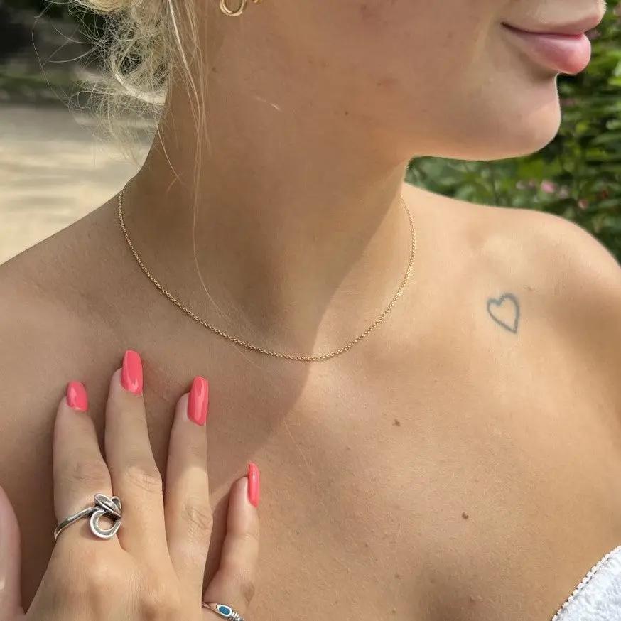 Halskæde, rund anker kæde, forgyldt og sterlingsølv, 40-55 cm/1,8mm Spain