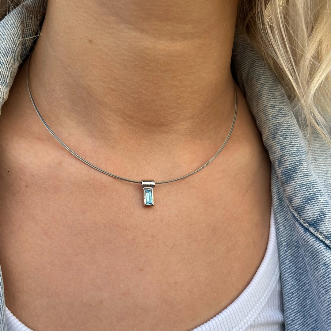 Halskæde, halsring med krystal, forsølvet messing, 40 cm Beadhouse of Copenhagen