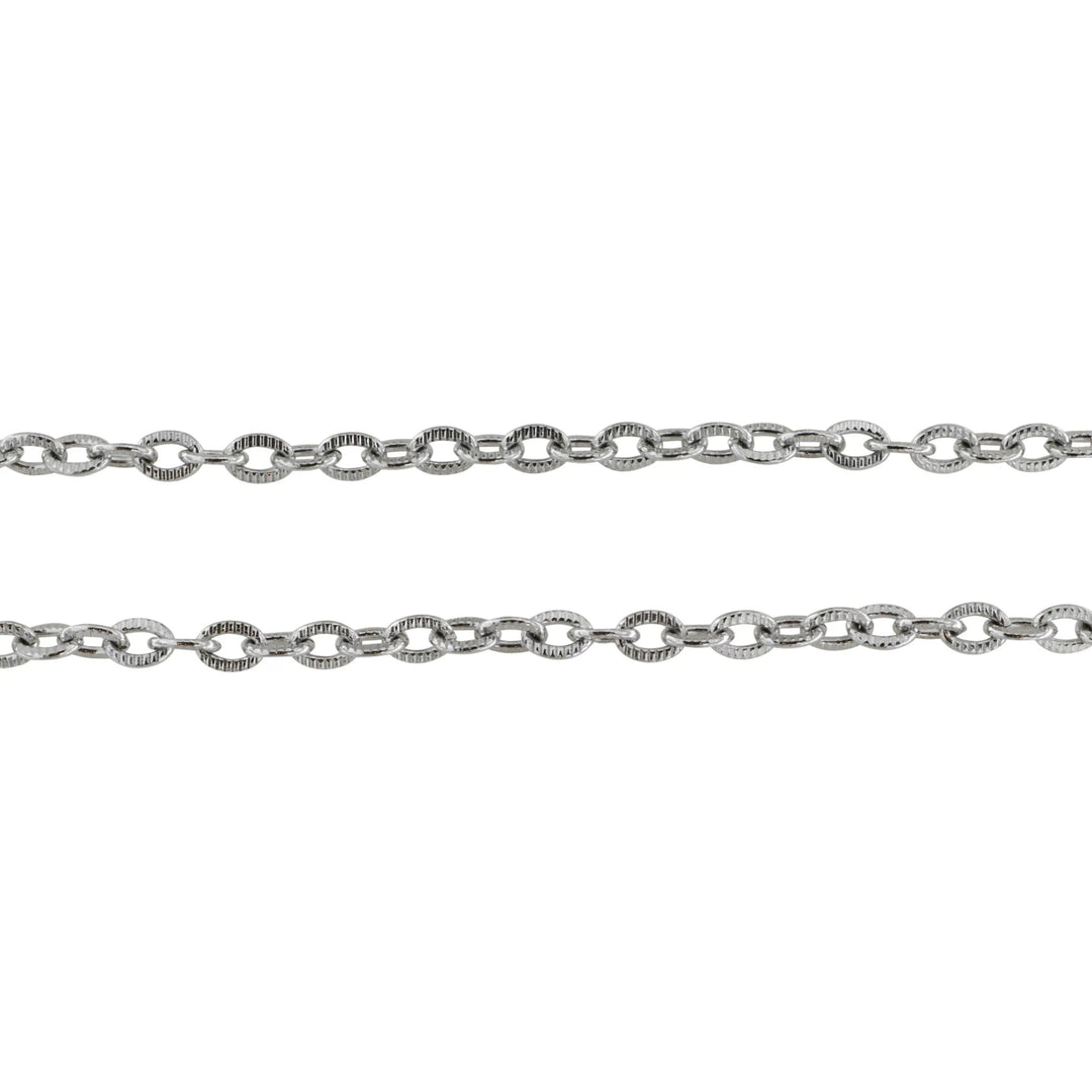 Meterkæde, rillet flad anker, forsølvet aluminium, 5,5 mm, 1-100m Beadhouse of Copenhagen