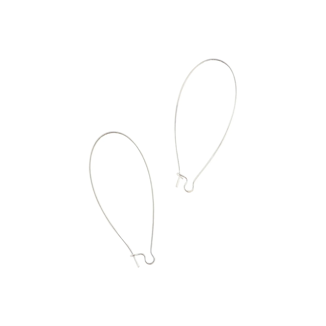 Ørebøjler i forsølvet messing med lukning, 47x21 mm- 4-10par BOC