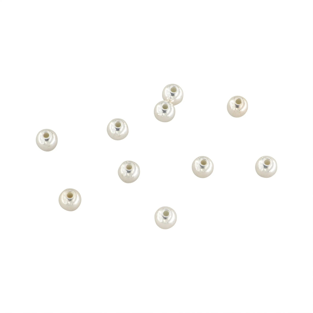 Metalperler, rund, forsølvet messing, 5,5 mm. storkøb BOC