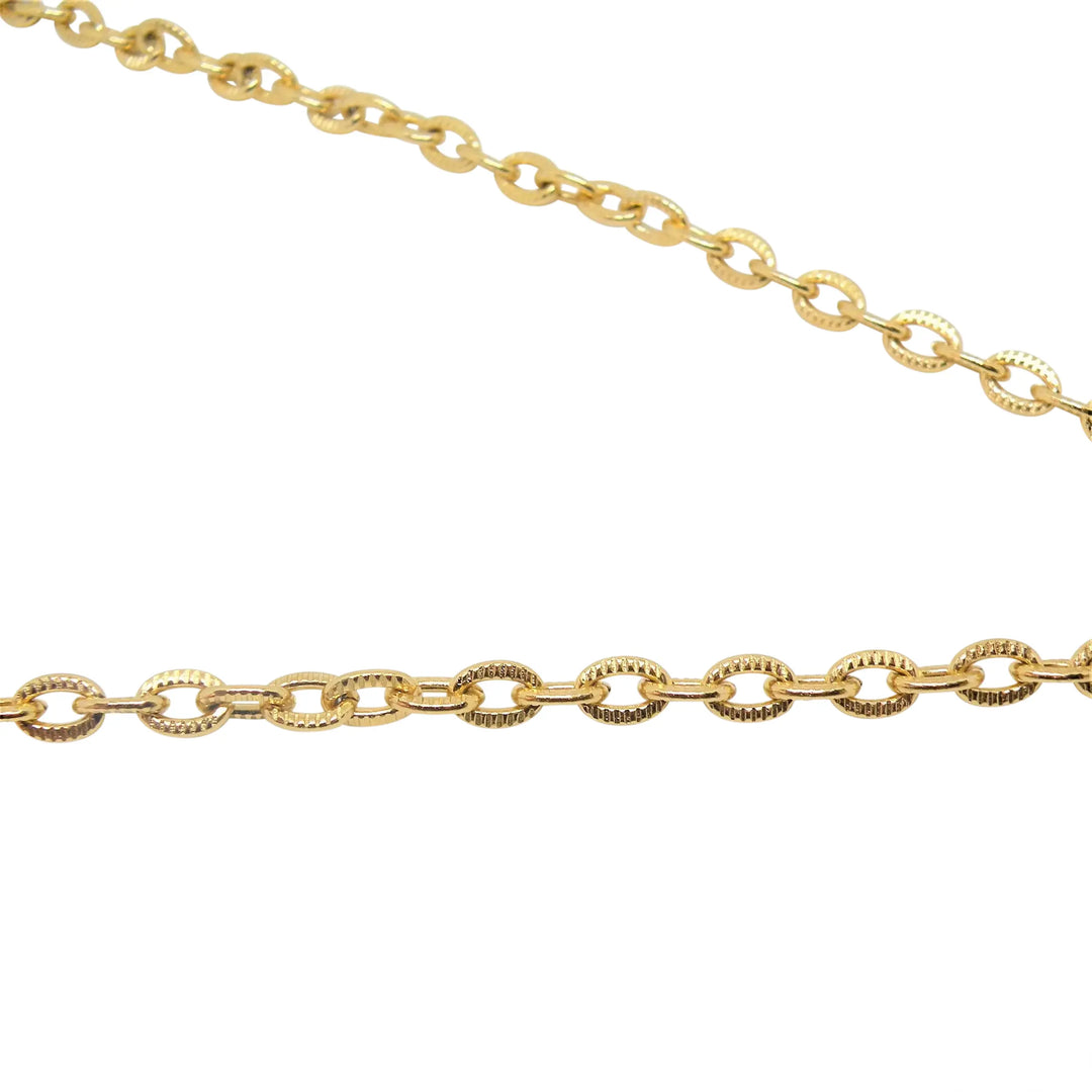 Meter chain, grooved flat anchor chain, gold-plated aluminum, 5.5 mm 