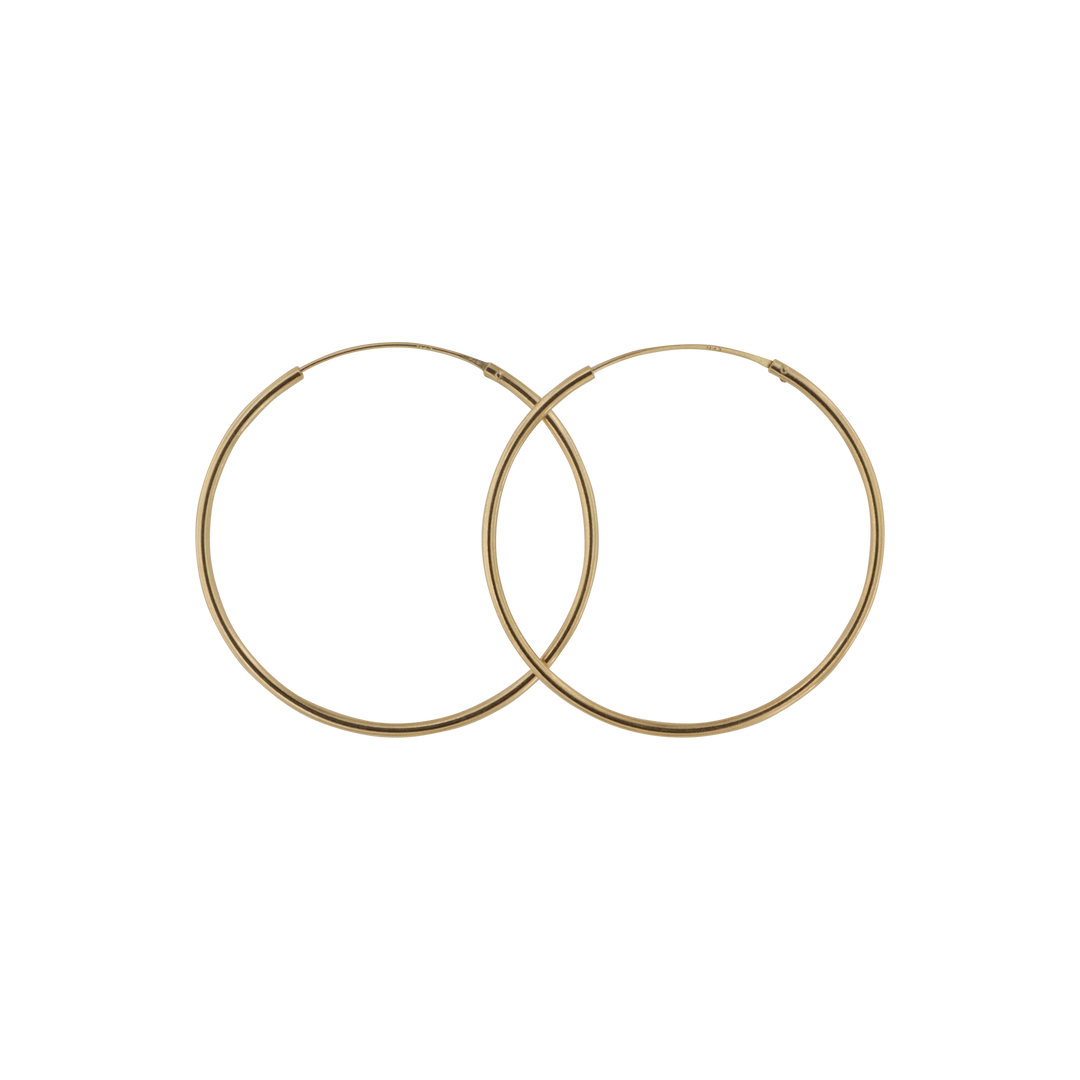 Øreringe, hoops, 40 mm, sterlingsølv og forgyldt sterlingsølv BLT