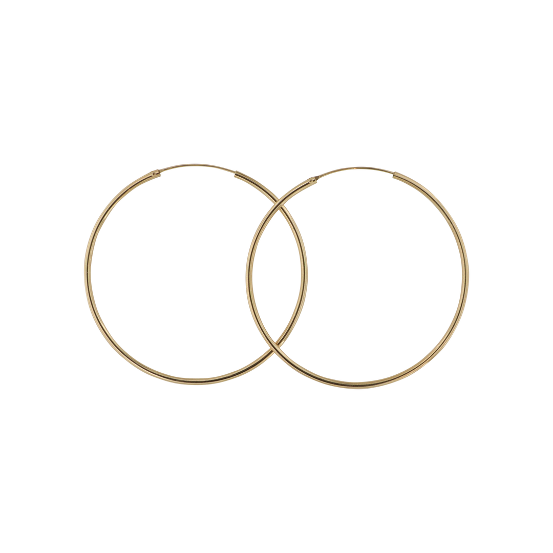 Øreringe, hoops, 60mm, sterlingsølv og forgyldt sterlingsølv BLT