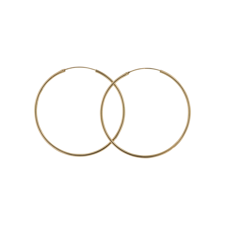 Øreringe, hoops, 60mm, sterlingsølv og forgyldt sterlingsølv BLT